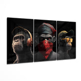 3 Wise Monkeys Mega Glass Wall Art.